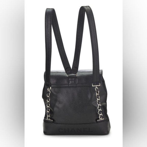 ❌️SOLD❌️⚜️Vintage ⚜️Chanel Black Caviar 'CC' Backpack - Picture 6 of 16